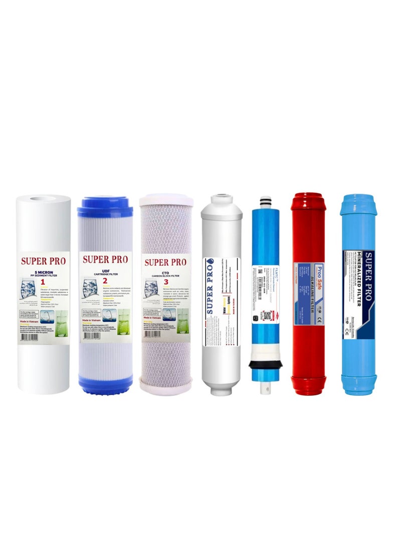 Super Pro 7 stage water Filter, High Quality Membrane Whole House Water Filter, 7 Stage water Filter, Sets of High Capacity RO Water Filter System - Image 1